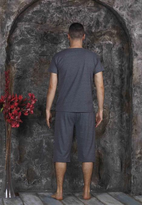 Pijama bărbați din bumbac –Tricou cu imprimeu "Surf The Wave"- Gri,Engros